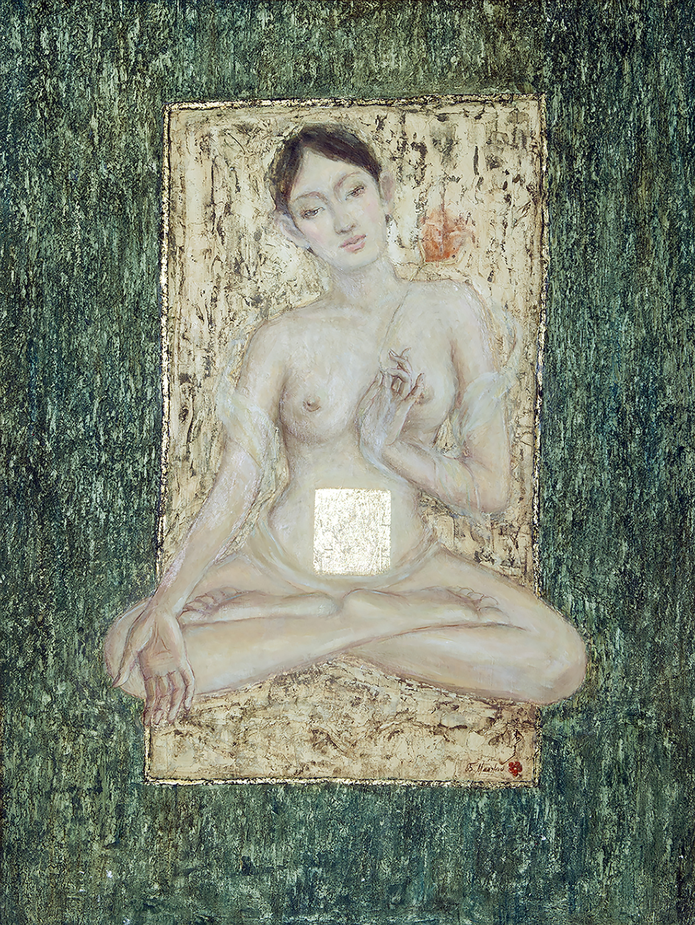 Ein Gemälde, um die Reinheit der Göttin Tara zeigen.