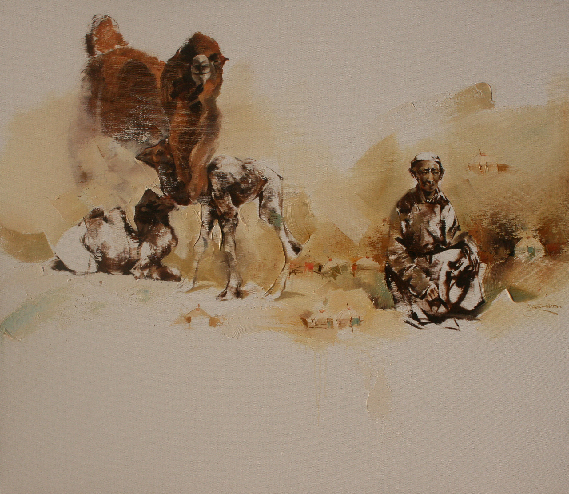 Kunstmalerei der Wüste Gobi